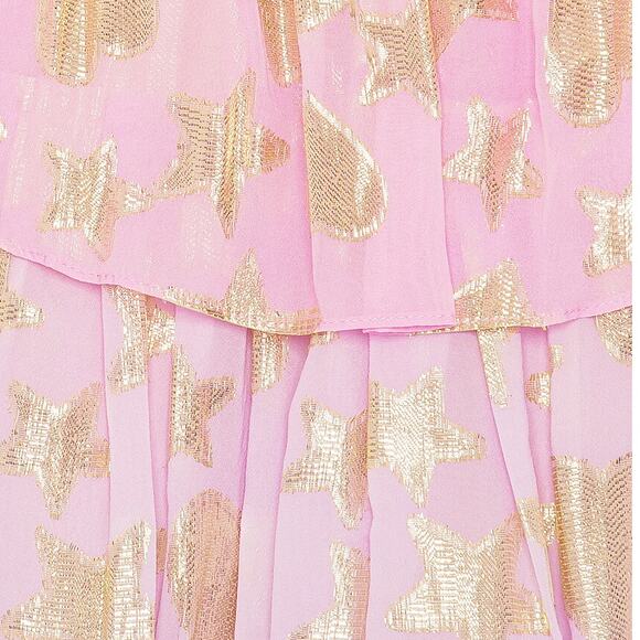 NWT LoveShackFancy Metallic Tiered Ruffled Mini Skirt Petite P - Picture 8 of 11